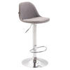 BARHOCKER Kilian, Gestell Metall in Chromoptik, Stoff Grau - Chromfarben/Grau, Textil/Metall (39/100/43cm) - TPFLiving