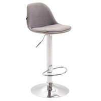 BARHOCKER Kilian, Gestell Metall in Chromoptik, Stoff Grau - Chromfarben/Grau, Textil/Metall (39/100/43cm) - TPFLiving
