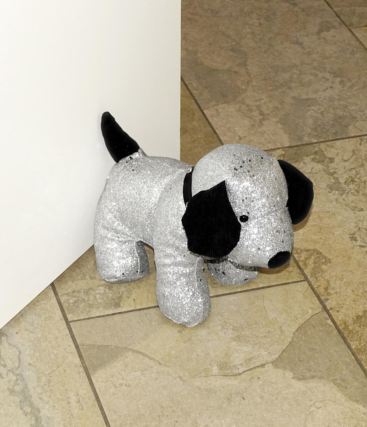 TÜRSTOPPER Hund Charly - Silberfarben, Textil (10/30cm) - Lashuma