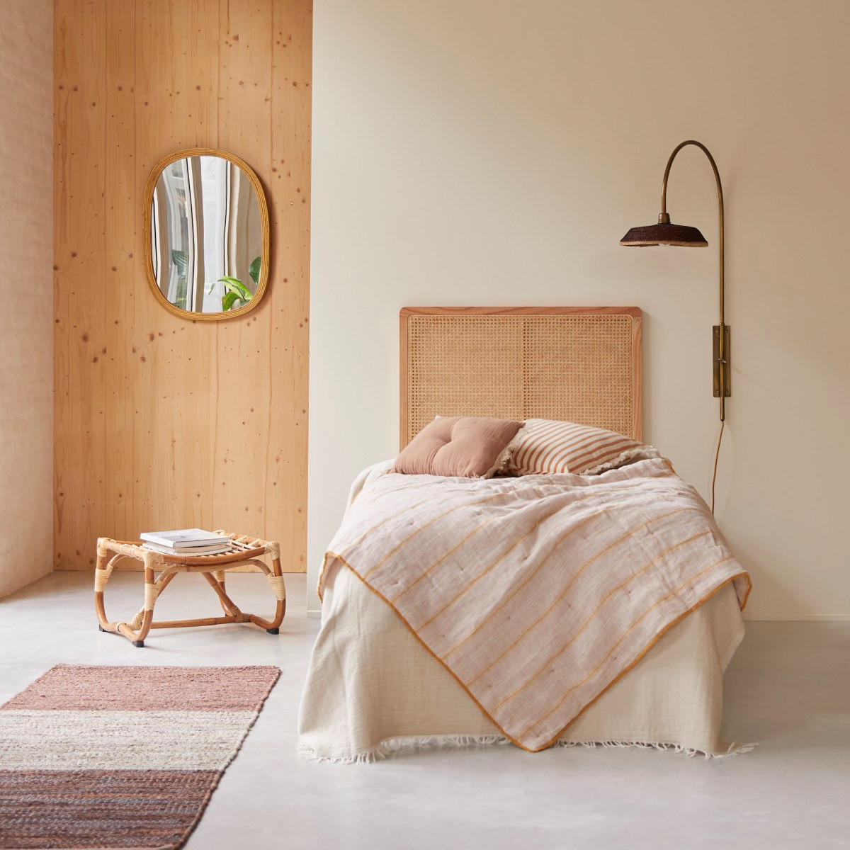 KOPFTEIL Adèle Natur aus Rattan - Naturfarben, Naturmaterialien (90/115/3cm) - Tikamoon