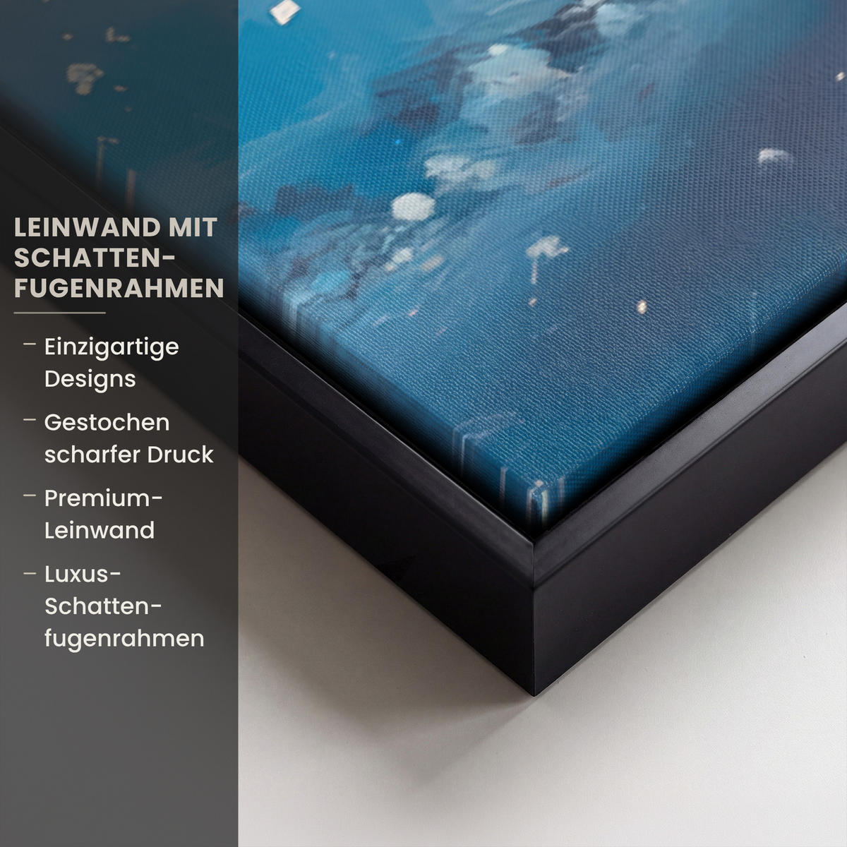LEINWAND Bilder mit Rahmen - Weihnachtsmann - Rentier - Weihnachten - Schnee - 90x60 - Cognac, Textil (90/60cm) - MuchoWow