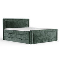 BOXSPRINGBETT Luxora Grün 160/200 cm - Schwarz/Grün, Holz/Holzwerkstoff (160/200cm) - Maison de Reve