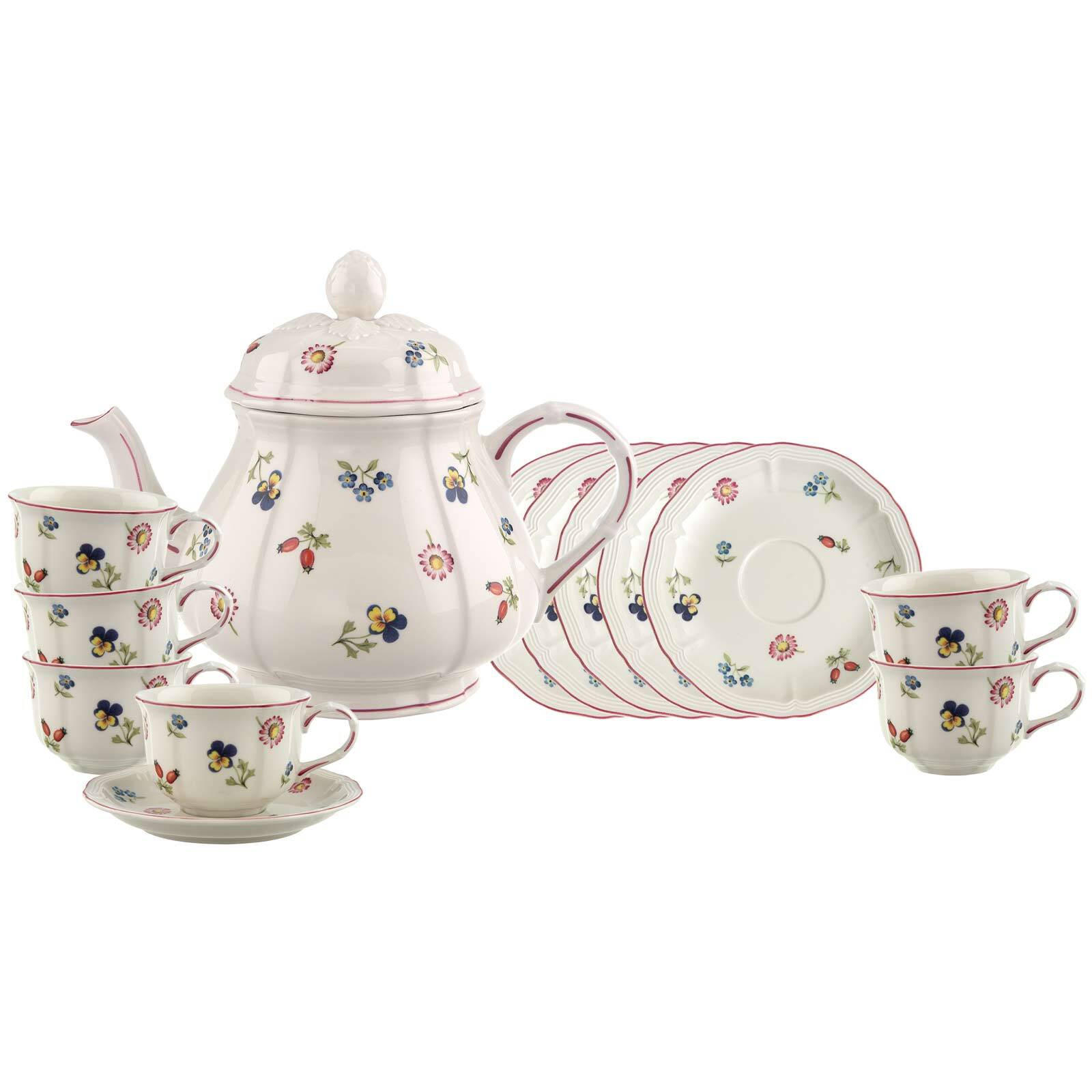 TEESERVICE Petite Fleur weiß 13er Set - Weiß, Keramik (2/2/2cm) - Villeroy & Boch