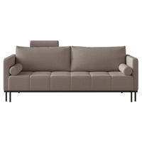 SCHLAFSOFA Skilia mit Schlaffunktion, 3-Sitzer 224 cm - Graubraun/Schwarz, Holz/Metall (224/85/102cm) - Selsey