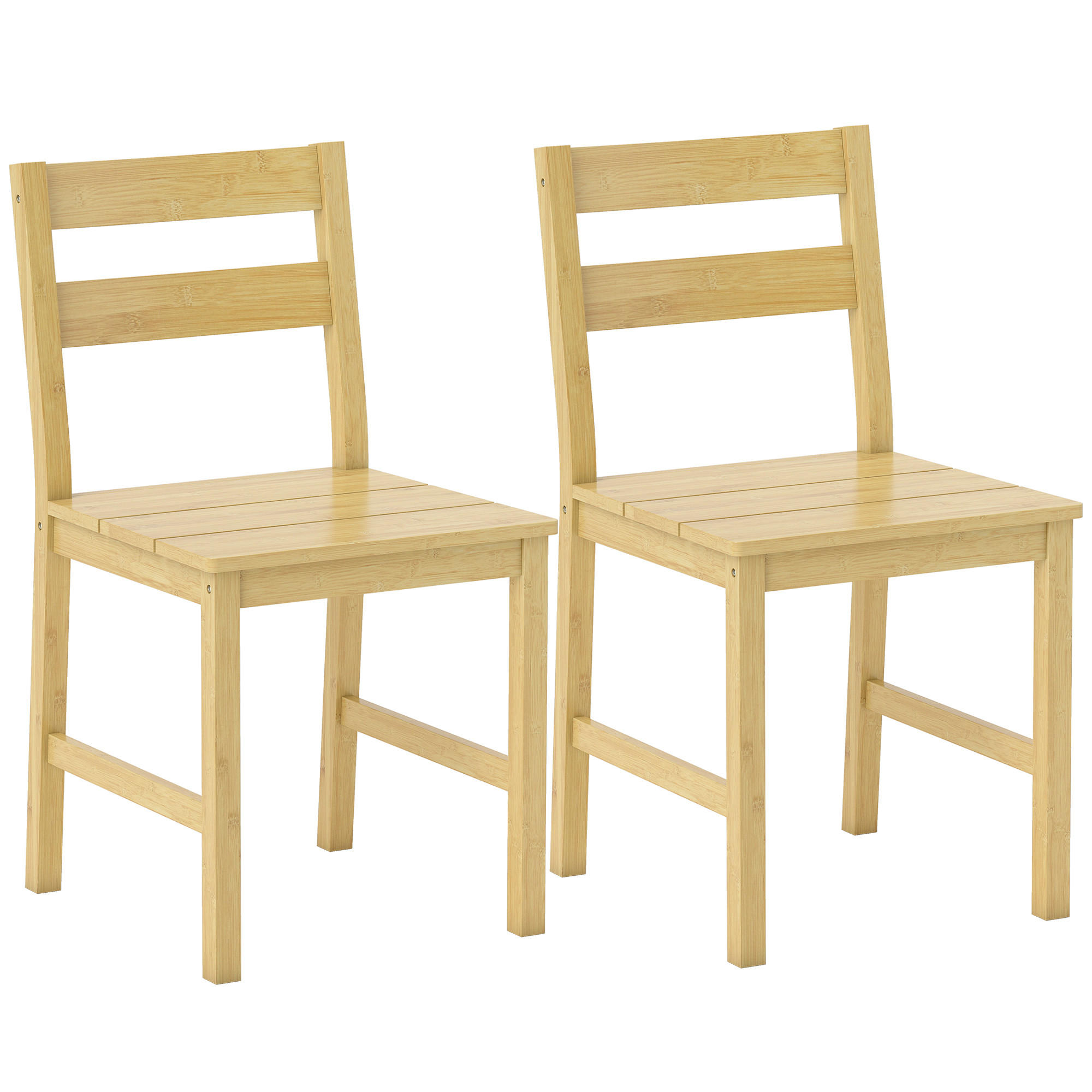ESSZIMMERSTÜHLE 2er-Set DE-13349 Bambus & Lattenrost Natur - Naturfarben, Naturmaterialien (42/80/45cm) - ComfortXL