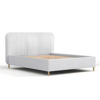 POLSTERBETT Livy Hellgrau 120/200 cm im Webstoff - Hellgrau/Naturfarben, Holz/Holzwerkstoff (120/200cm) - Maison de Reve