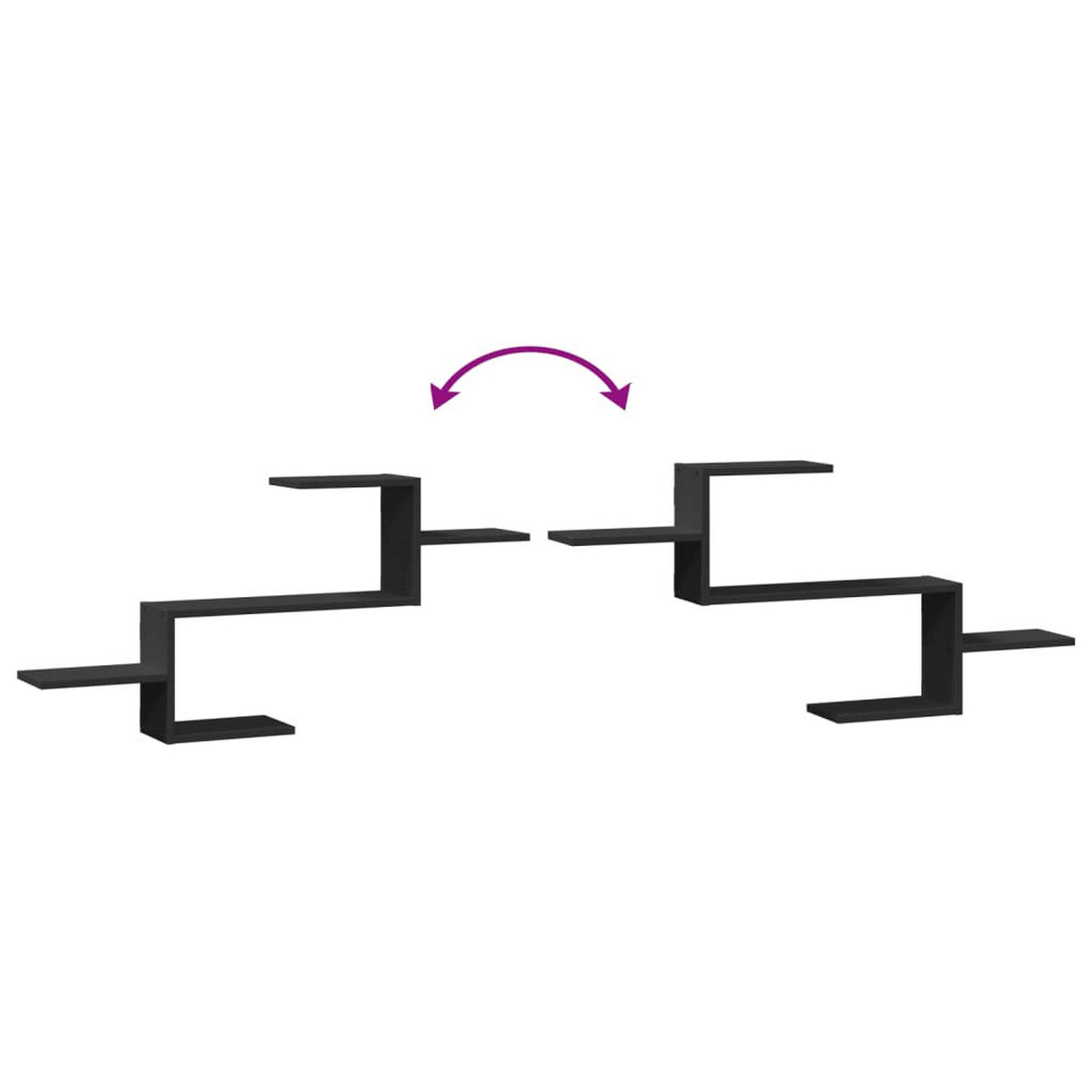 WANDREGAL 104/15/49 cm aus Holzwerkstoff Schwarz - Schwarz, Holz (104/49/15cm) - vidaXL