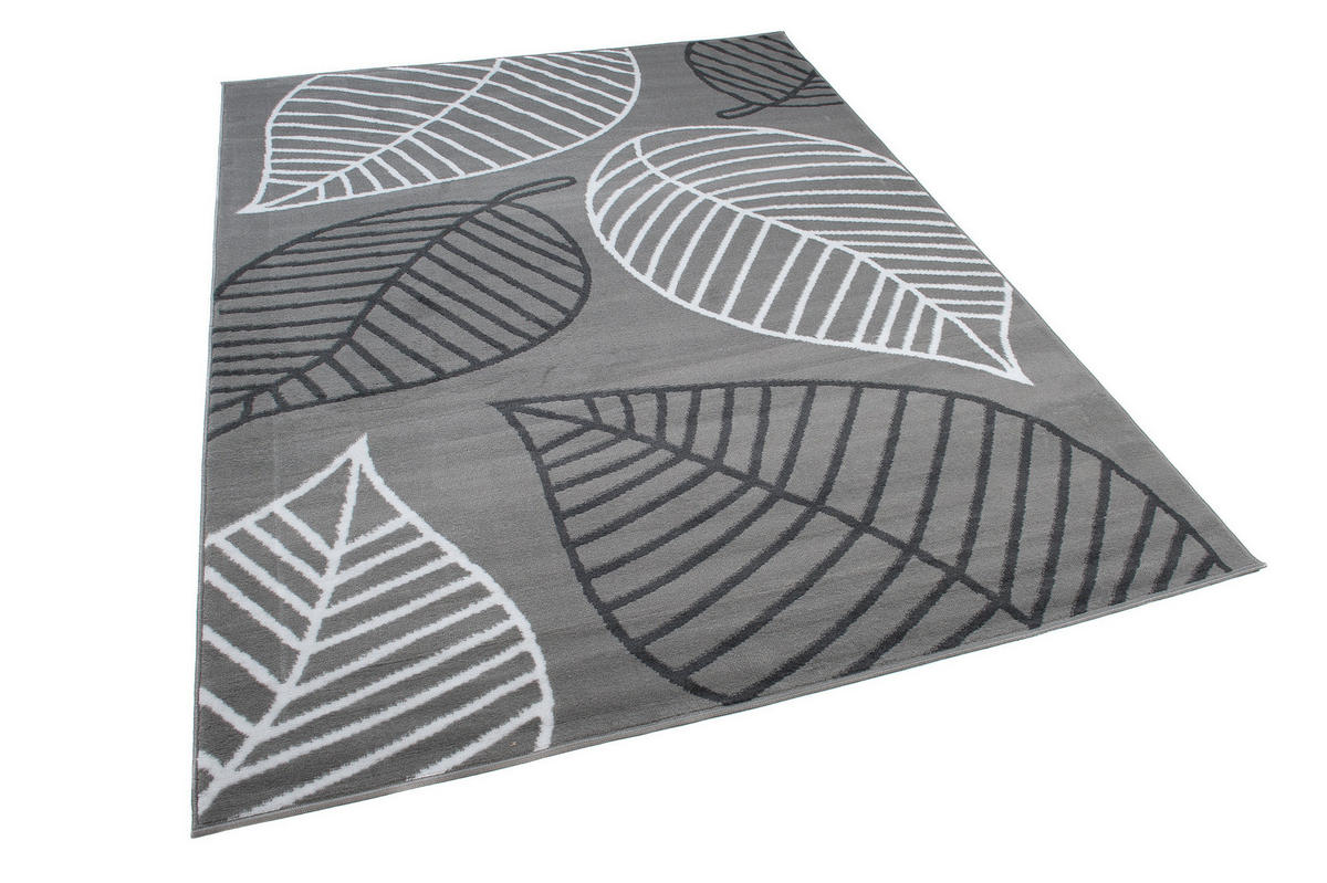 TEPPICH LUXURY Grau Floral Blatt 200/300 cm - Grau, Textil (200/300cm) - Tapiso