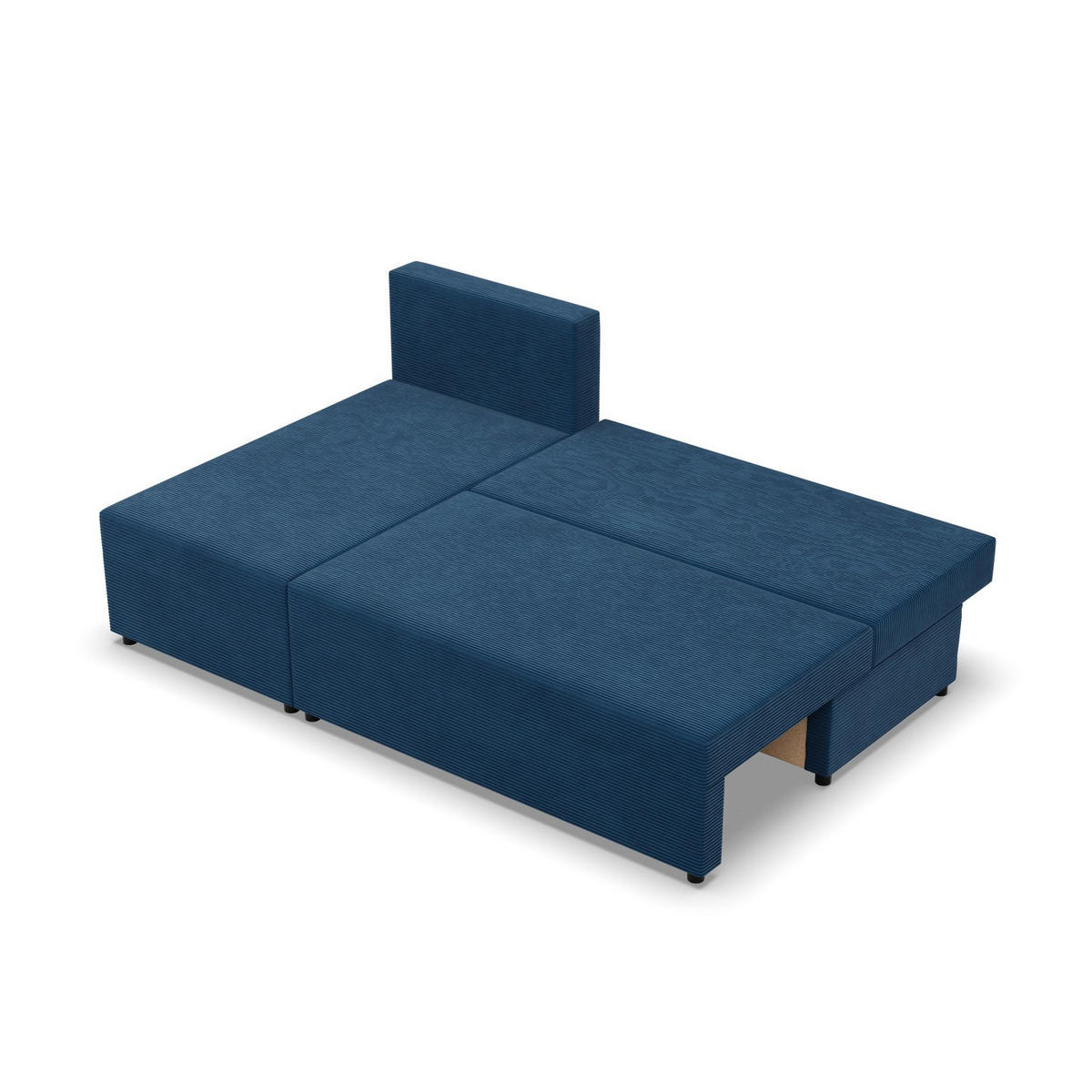 ECKSOFA MIT SCHLAFFUNKTION FERMO BONELL Dunkelblau - Dunkelblau, Textil (137/201cm) - Mebligo