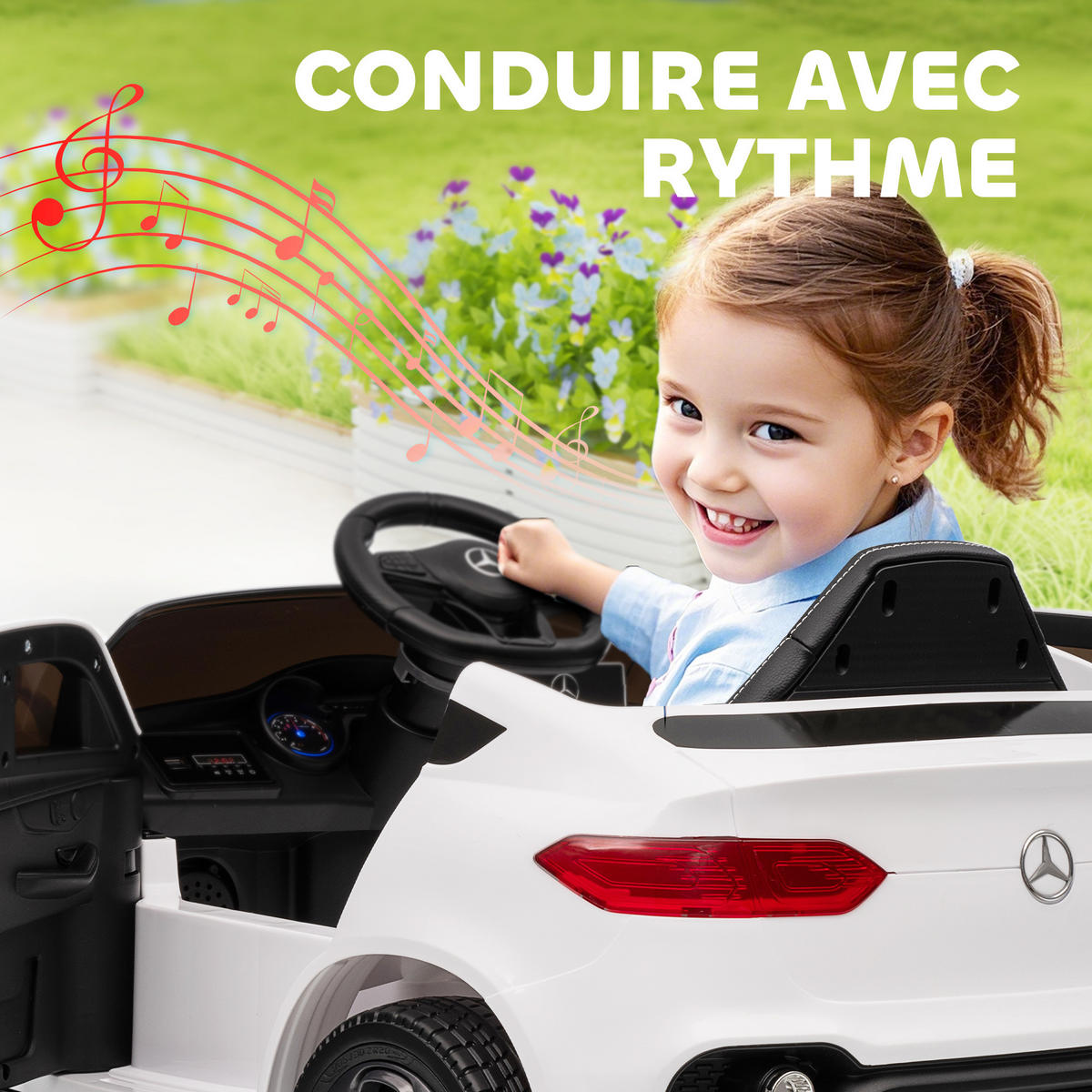 ELEKTRO-KINDERAUTO DE-13077 Sanftanlauf Weiß - Weiß, Kunststoff (105/68/50cm) - ComfortXL