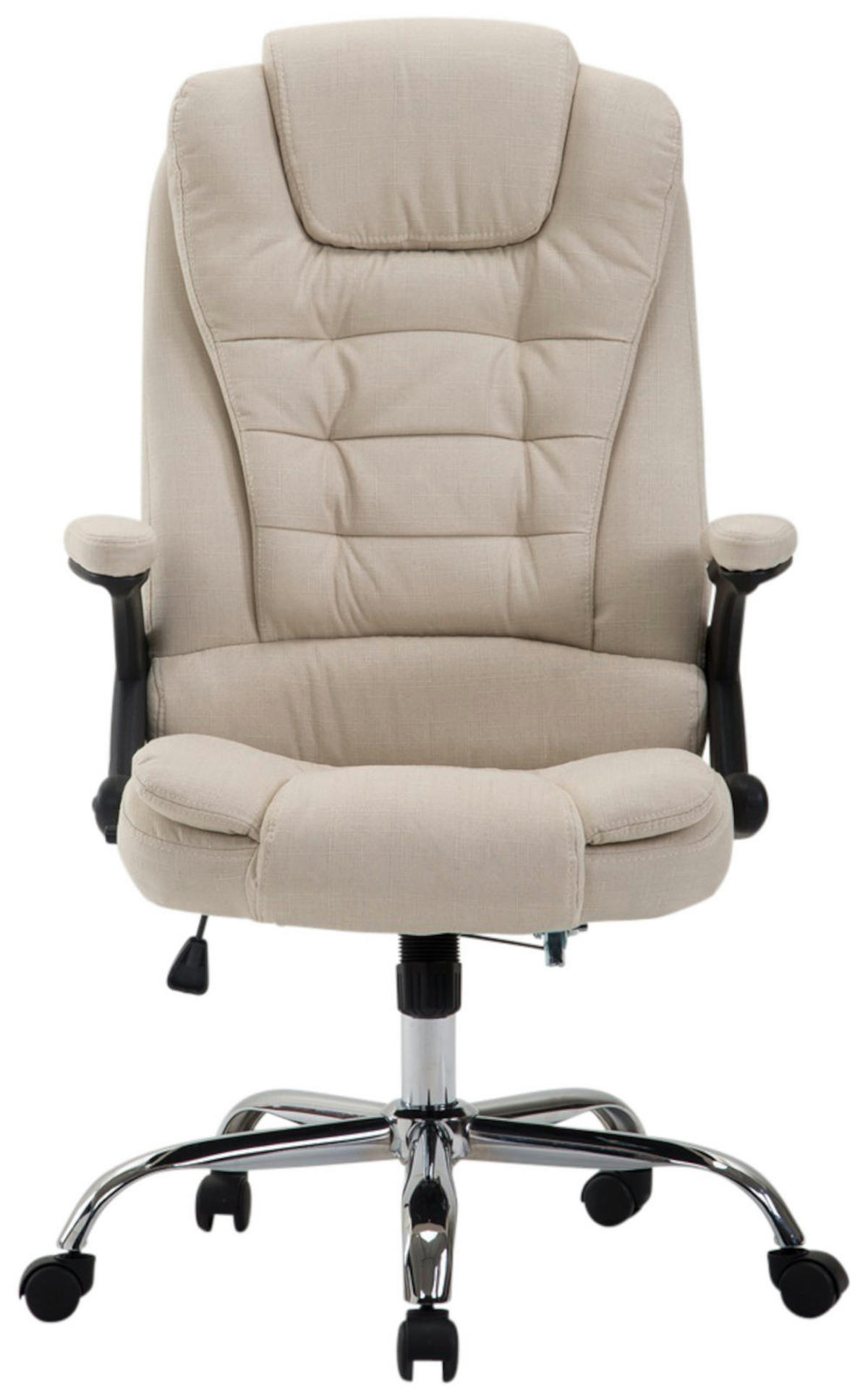 CHEFSESSEL Stoff Creme - Chromfarben/Creme, Textil/Metall (69.5/113/78cm) - CLP
