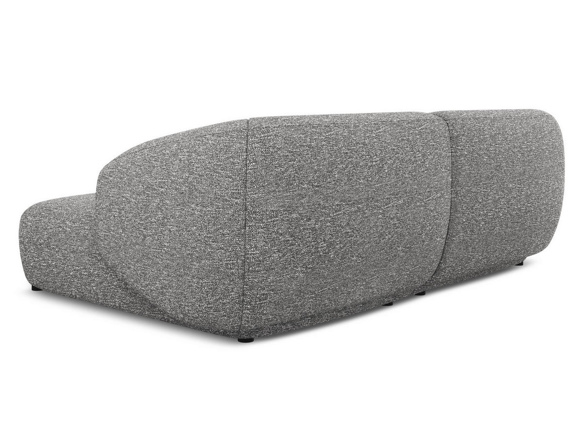 ECKSOFA rechts Strukturstoff Stoff Grau - Hellgrau/Schwarz, Kunststoff/Textil (230/98cm) - Makamii