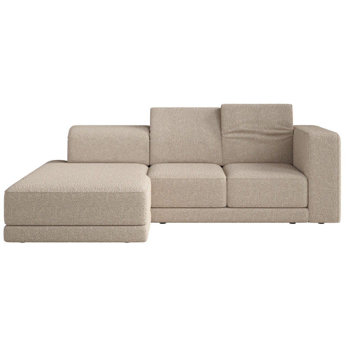 ECKSOFA Novals L-Form, 4-Sitzer, links 278 cm - Ecru/Schwarz, Holz/Kunststoff (278/168cm) - Selsey