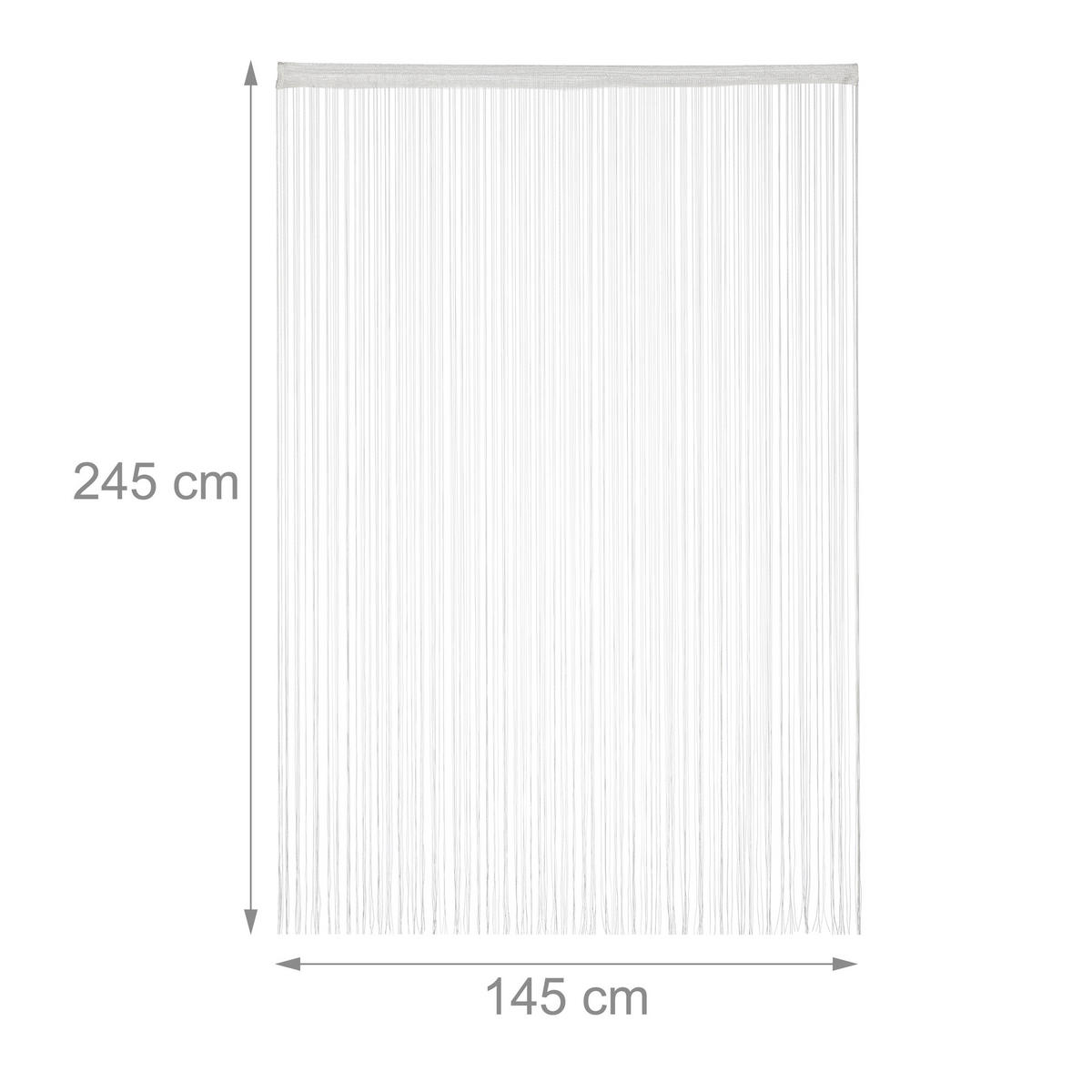 FADENVORHANG - Weiß, Textil (145/245/0.1cm) - Relaxdays