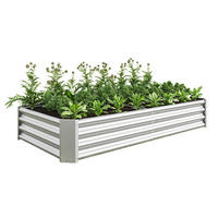 BLUMENKASTEN aus Metall 180x90x30 cm in Silber - Silberfarben, Metall (90/30/180cm) - Modfu
