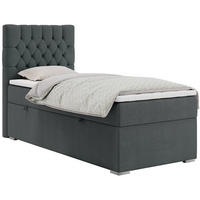 BOXBETT PERA 90/200 Dunkelgrau Struktur - H3 - Links Seite - Dunkelgrau, Holz/Textil (90/200cm) - MKS
