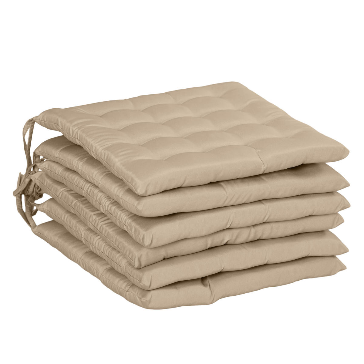 SESSELAUFLAGEN Khaki 6 Stück - Beige, Kunststoff (40/4/40cm) - GiPP