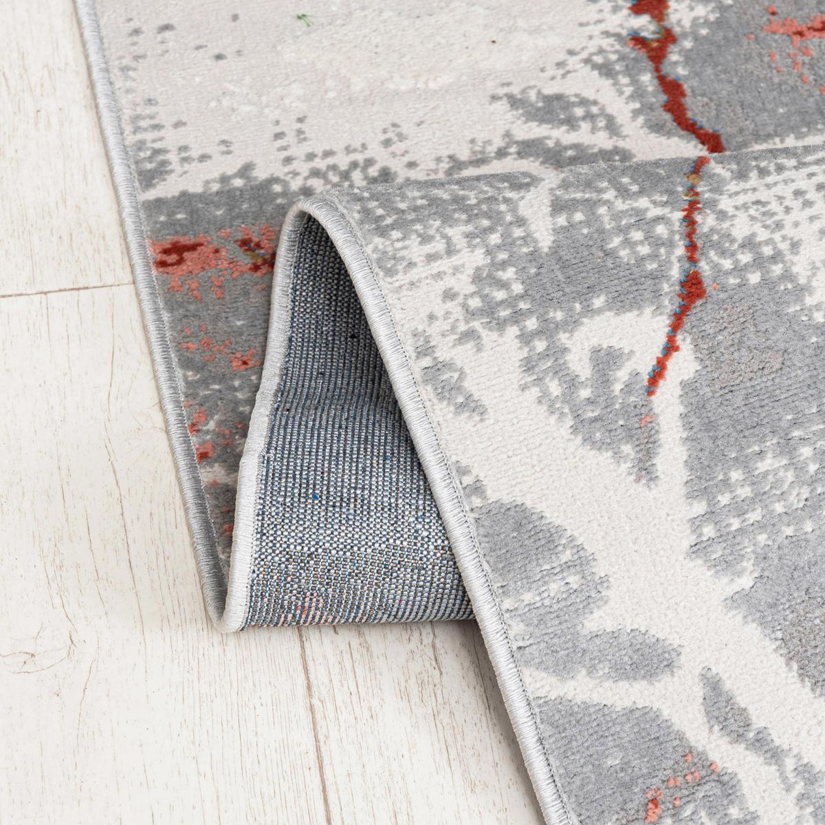 KOBEREC grafitový sivý abstraktný - 300 x 400 cm - tmavočervená, textil (300/400cm) - Mazovia