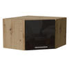 ECKHÄNGESCHRANK Essen W10/60/36 Schwarz Hochglanz / Eiche Artisan Matt 60 / 60 / 36cm - Schwarz Hochglanz/Schwarz, Holz/Holzwerkstoff (60/36/60cm) - Feldmann-Wohnen