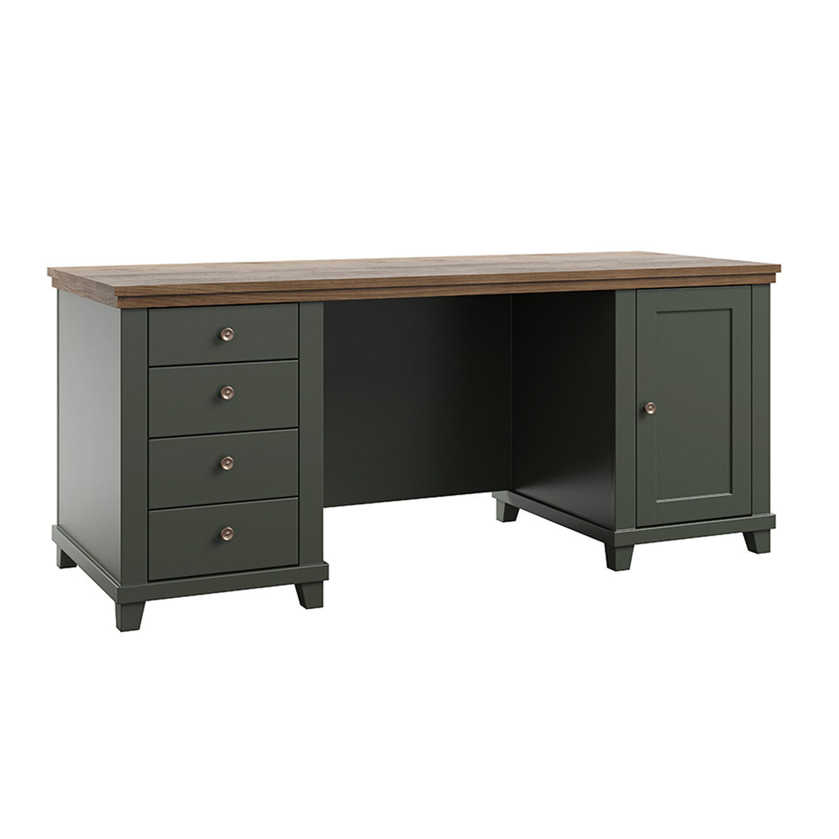 SCHREIBTISCH Martin Grün und Holz - Grün, Holzwerkstoff (70/180/77cm) - Petits-meubles