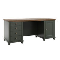 SCHREIBTISCH Martin Grün und Holz - Grün, Holzwerkstoff (70/180/77cm) - Petits-meubles