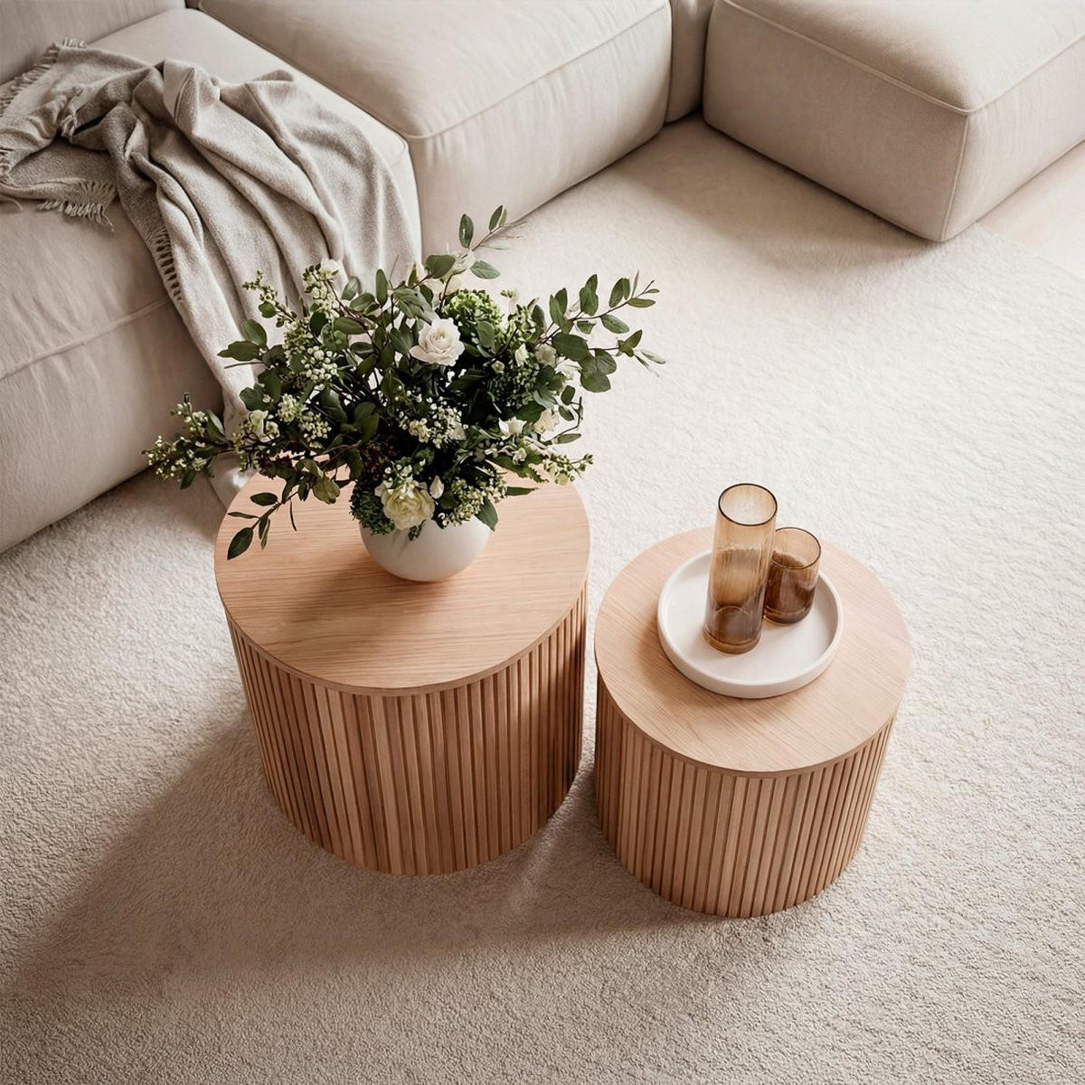 COUCHTISCH FESTER Vemi Natürlich 50 cm / 39 cm x 40 cm / 34 cm - Naturfarben, Holzwerkstoff (50/50/40cm) - Klast Home