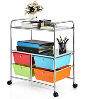 STORAGE TROLLEY Multicoloured - Multicolor, Kunststoff (74.5/23/43cm) - COSTWAY