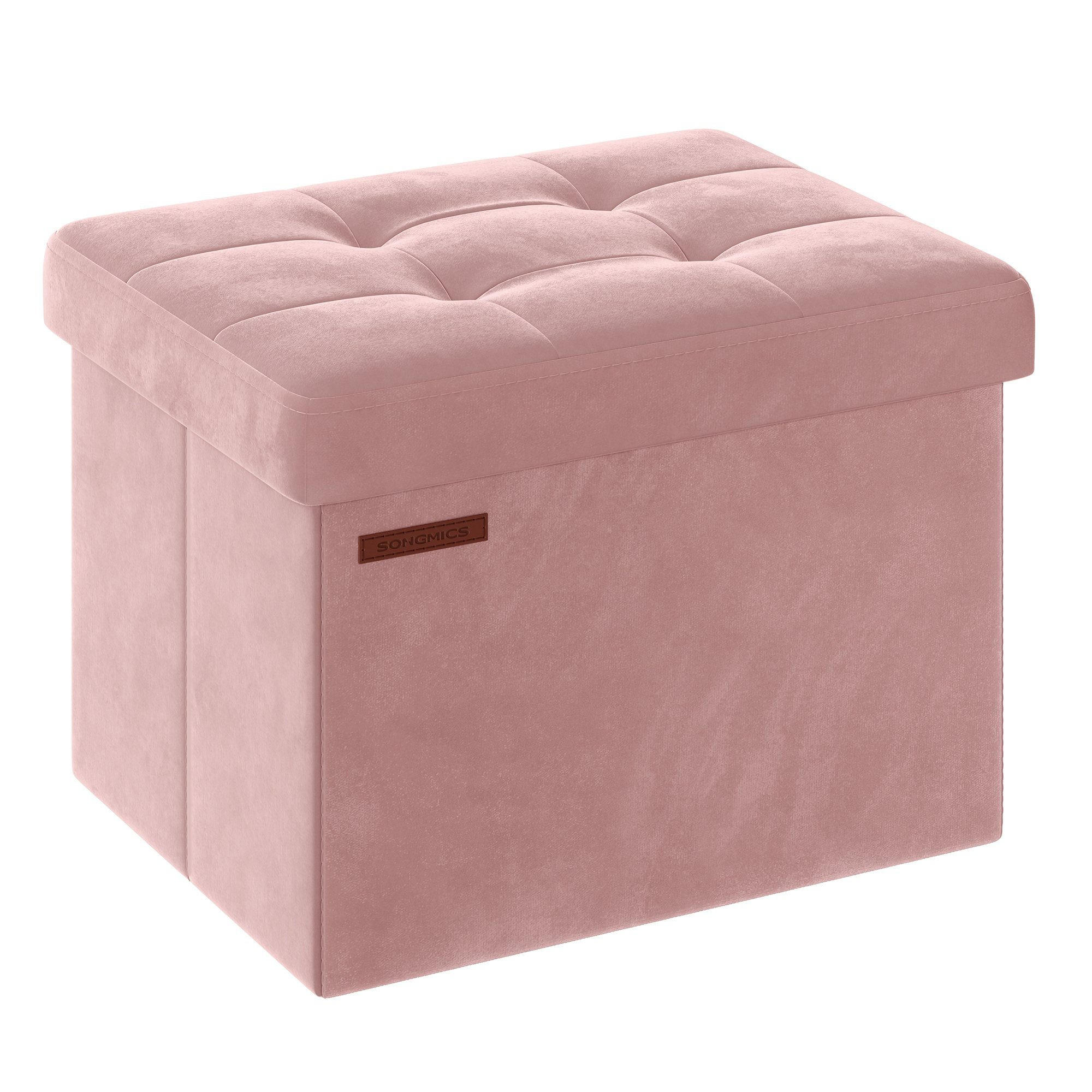 SITZHOCKER Monica - Hellrosa, Textil (32/31/40cm) - SONGMICS