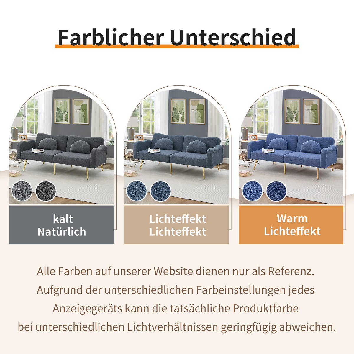 ZWEISITZER-SOFABETT Wollmischgewebe mit 3-fach verstellbarer Rückenlehne Blaugrau 175/79/82 cm - Blaugrau, Textil (79/82/175cm) - Redom