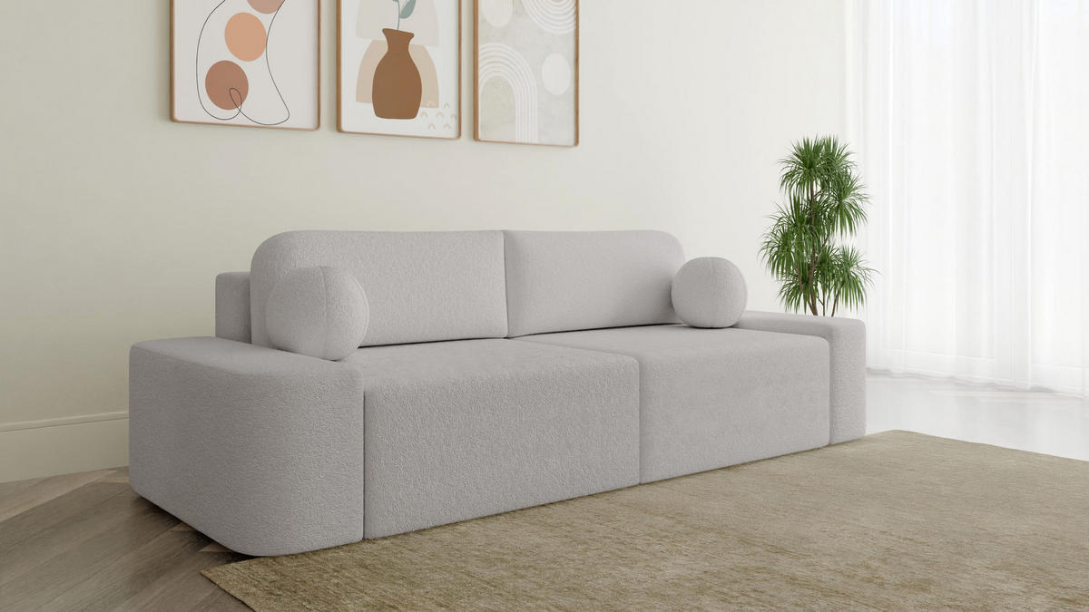 SOFA Lisbon - Grau (Arena 15) - Grau, Holzwerkstoff (268/85/110cm)
