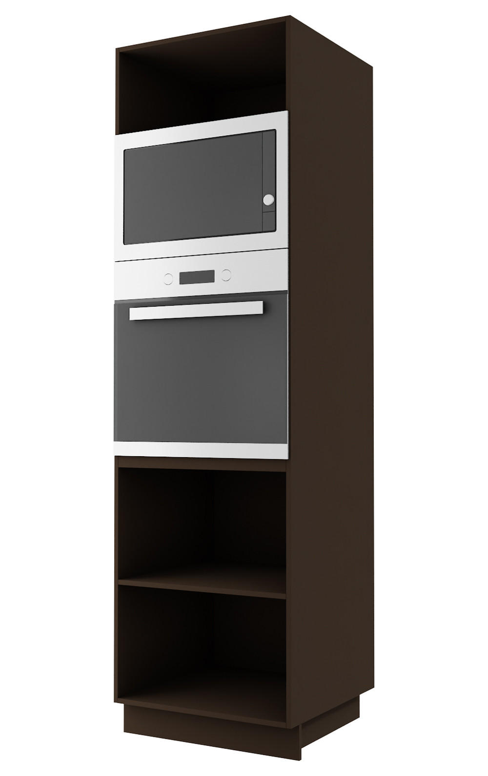 Thumbnail - Feldmann-Wohnen Backofen-Hochschrank, Graphit, Dunkelgrau, Metall, 3 Fächer, Rechteckig, 60x207x59 cm, Küchen, Küchenmöb...