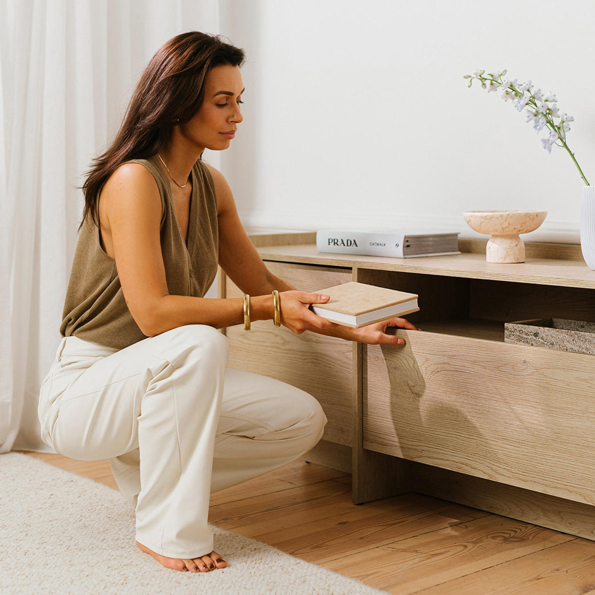 LOWBOARD Juni mit 3 Türen, 200 cm, eiche Cremona - Eichefarben, Holzwerkstoff (198/57/38cm) - Beautysofa