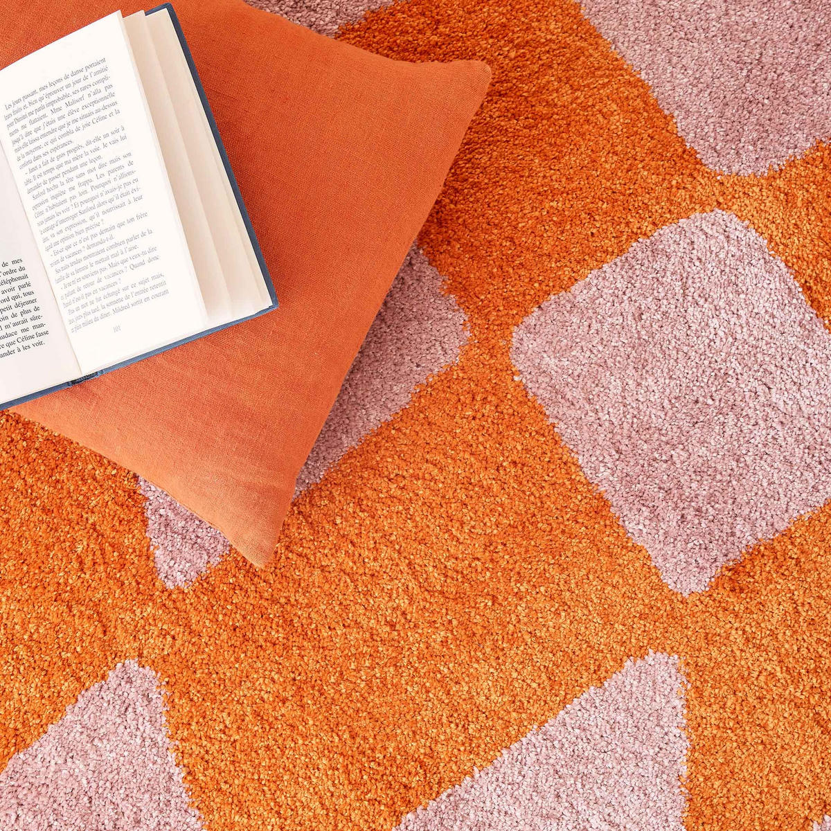 TEPPICH vintage karos orange Groovy 160x230 cm - Orange, Textil (160/230cm) - Nazar Rugs