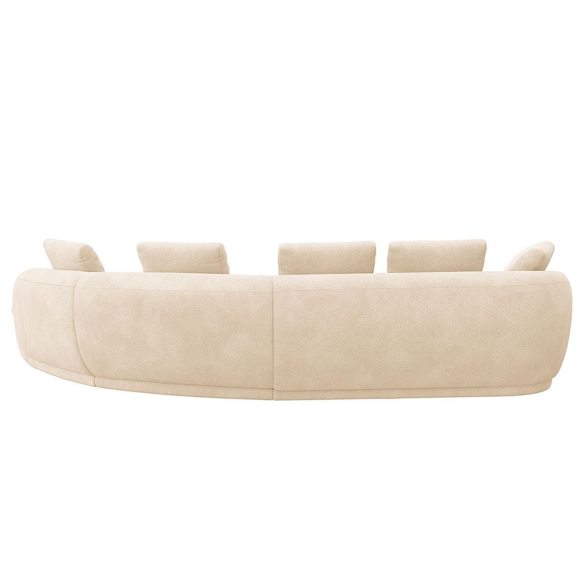 ECKSOFA mit Rundecke - Beige/Schwarz, Kunststoff/Textil (340/225cm) - home24