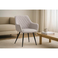 ARMLEHNSTUHL ELLI - Schieferfarben/Anthrazit, Textil/Metall (63/92/62cm) - SAM