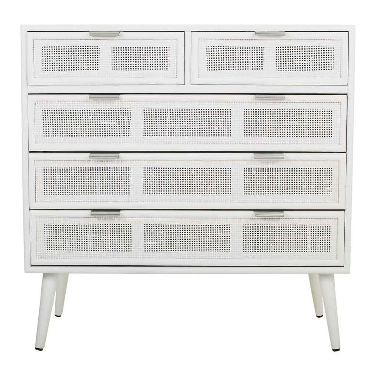 KOMMODE aus Holz und weißem Netz 80x40x81 - Weiß, Holz (80/81/39.5cm) - Wanderlust