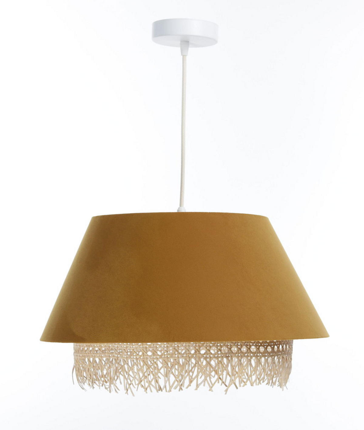 HÄNGELEUCHTE Gelb 40/25 cm - Gelb, Naturmaterialen (40/1.3/25cm) - ONZENO