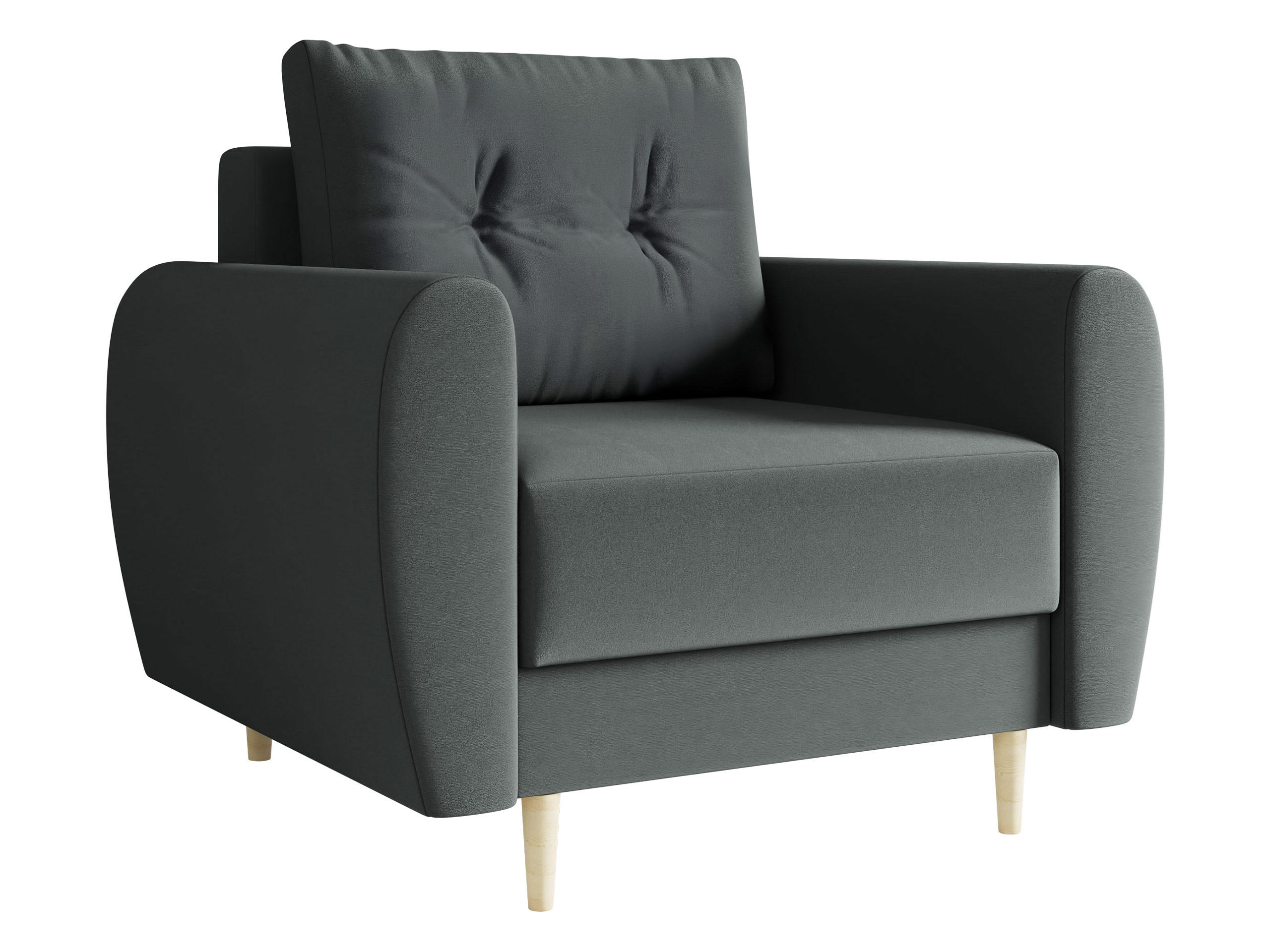 SESSEL Palermo - Naturfarben/Grau, Holz/Textil (104/95/82cm) - MIRJAN24