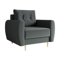 SESSEL Palermo - Naturfarben/Grau, Holz/Textil (104/95/82cm) - MIRJAN24