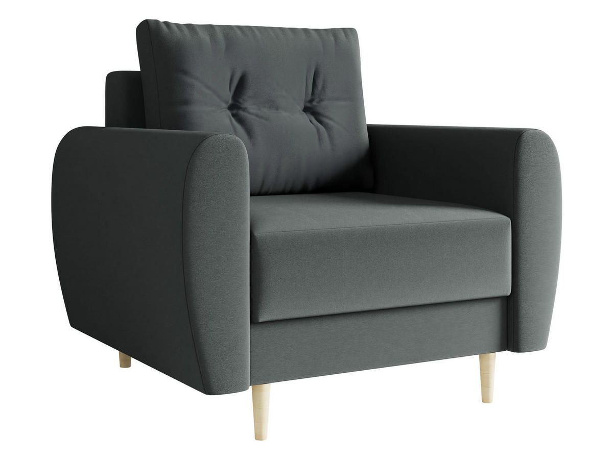 SESSEL Palermo - Naturfarben/Grau, Holz/Textil (104/95/82cm) - MIRJAN24