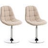 DREHSTUHL 2er Set Stoff creme - Chromfarben/Creme, Textil/Metall (48/84/52cm) - CLP