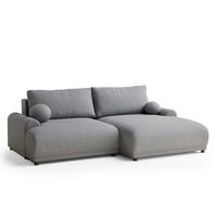 ECKSOFA MIT SCHLAFFUNKTION Tallin Grau Webstoff - Schwarz/Grau, Holz/Holzwerkstoff (240/145cm) - Maison de Reve