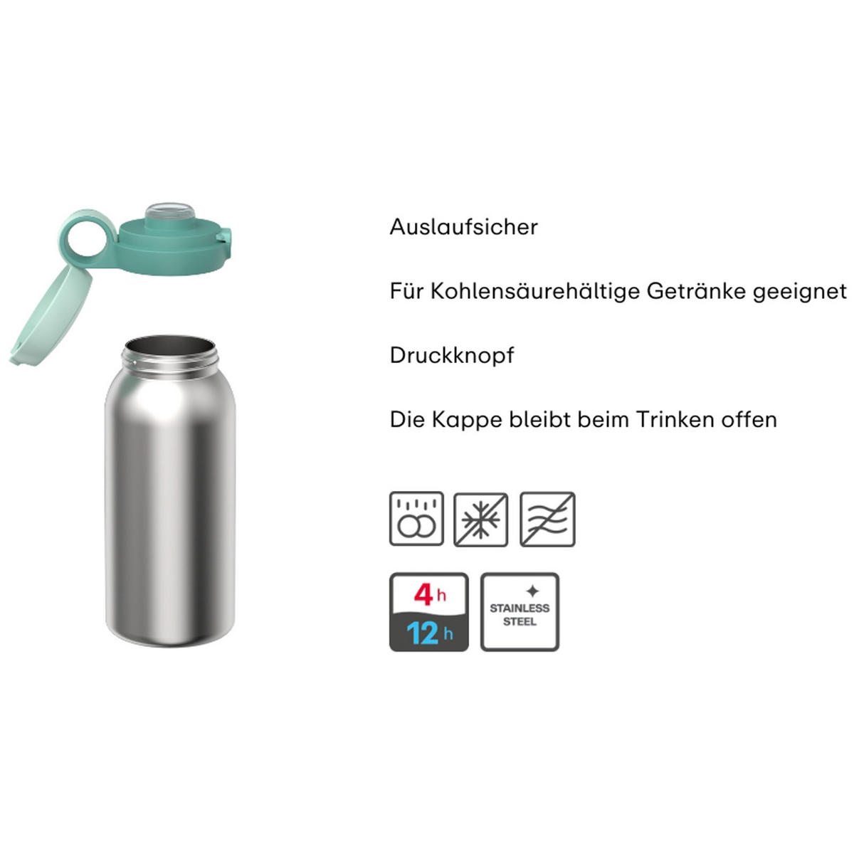 ISOLIERFLASCHE MIT KLAPPDECKEL Campus Unicorn Glow 500 ml - Lila, Kunststoff/Metall (0.5L) - Mepal