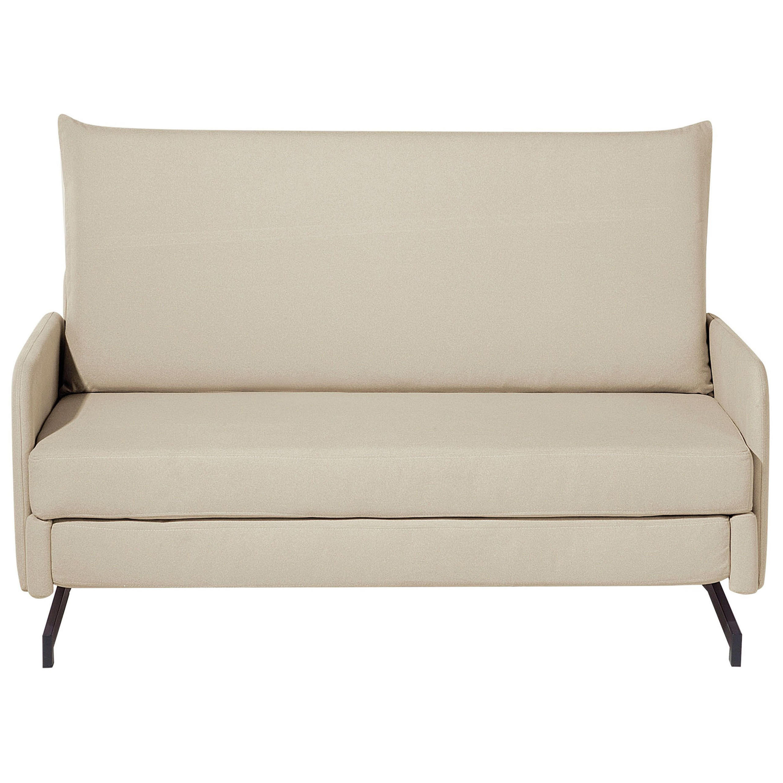 2-SITZER-SCHLAFSOFA Polyester Beige Belfast - Beige, Textil (147/68/80cm) - Beliani