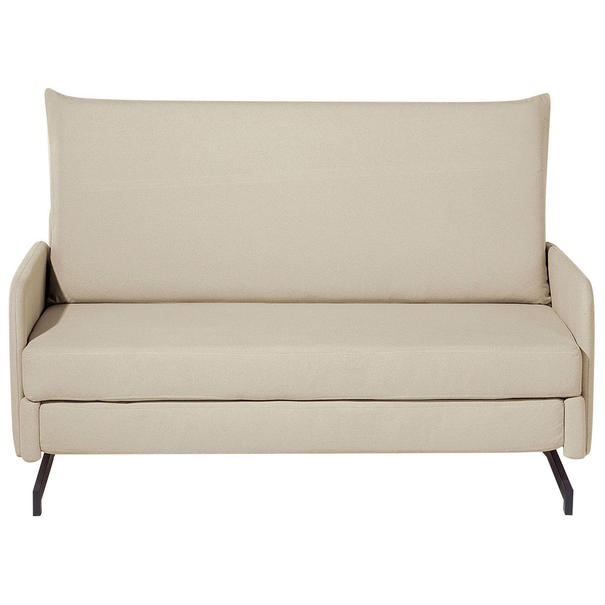 2-SITZER-SCHLAFSOFA Polyester Beige Belfast - Beige, Textil (147/68/80cm) - Beliani
