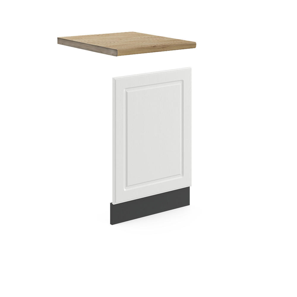 FRONTBLENDE R-Line Weiß Landhaus 45 cm, AP Eiche - Anthrazit/Creme, Holzwerkstoff (45/57.2/1.6cm) - Vicco