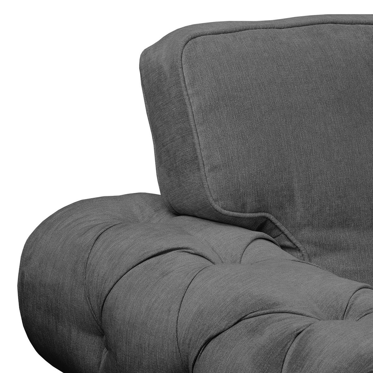 ECKSOFA mit Longchair - Microfaser - Dunkelgrau, Textil (302/166cm) - home24