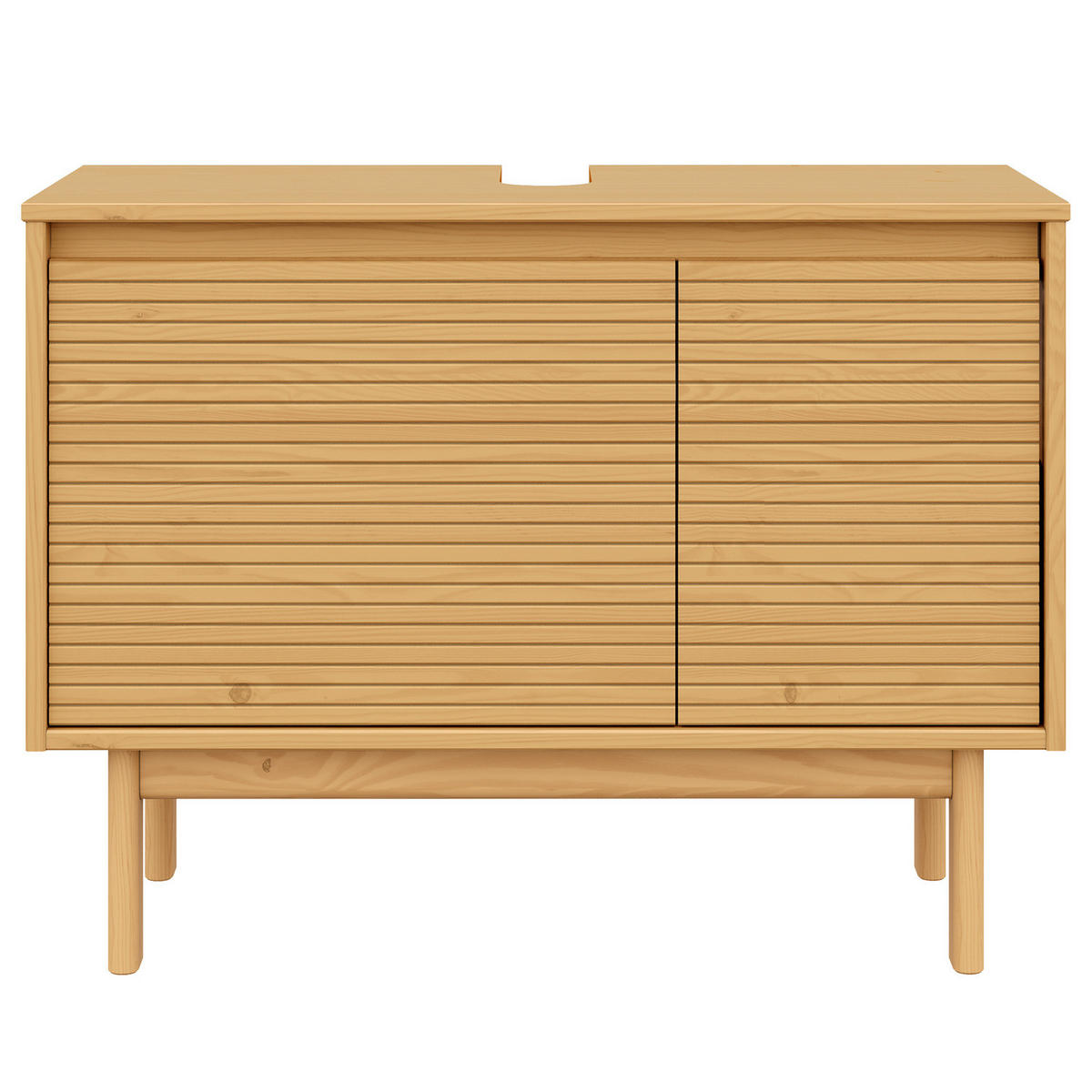 MASSIVER WASCHBECKENUNTERSCHRANK - Pinie massiv - Pinienfarben, Holz (83/62/35cm) - home24