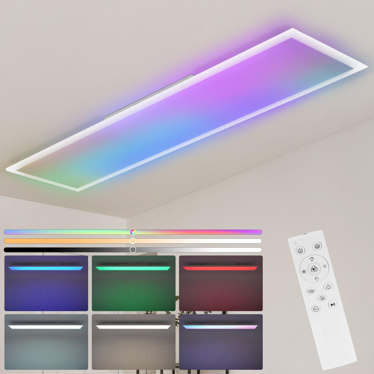 LED-DECKENLEUCHTE Maclean 119.5/29.5/5.6cm - Weiß, Metall (29.5/119.5/5.6cm) - Nettlife