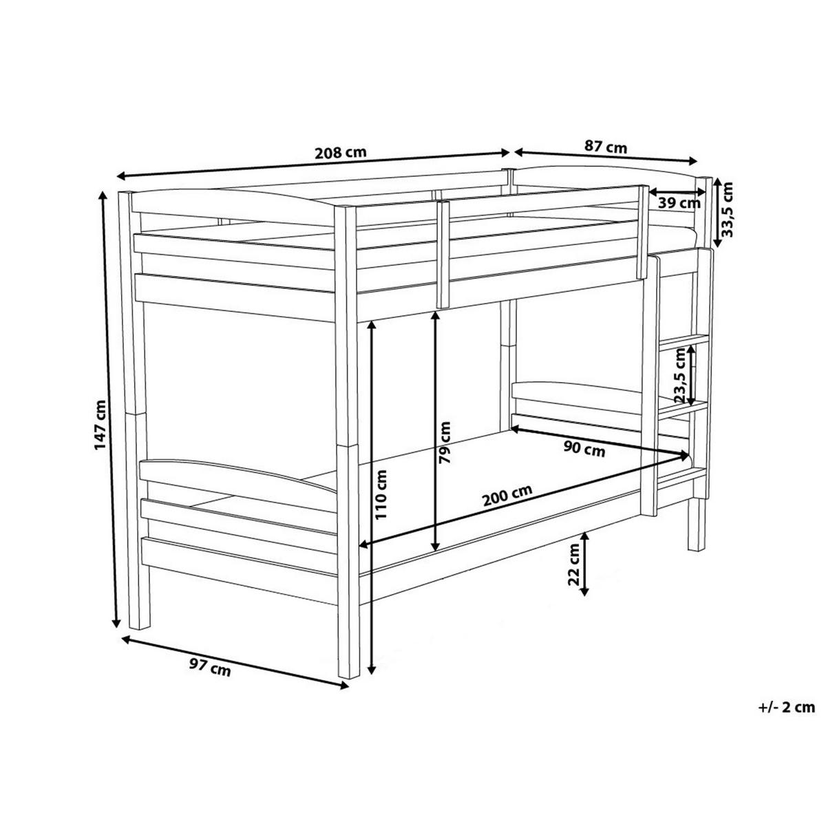 HOCHBETT Weiß 90-200 cm Regat - Weiß, Holz (90/200cm) - Beliani